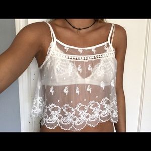 Millau lace crop tank